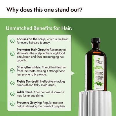 Nature Spell Rosemary With Jamaican Black Castor Oil For Hair & Skin 150 ml - Hair Oils