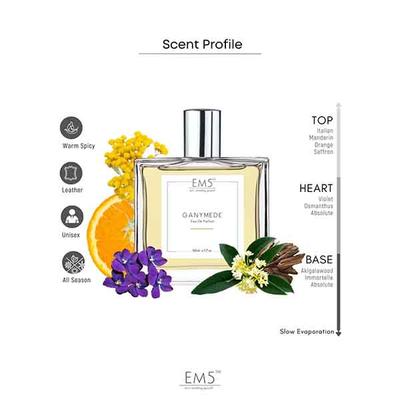 EM5 Ganymede Unisex Perfume - Eau De Parfum Spray for Men & Women, Warm Spicy Leather 50 ml - Men Perfumes (Edt/Edp)