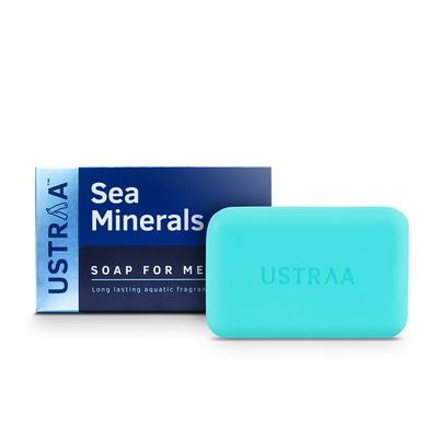 Ustraa Men's Deo Soap with Sea Minerals, Activated Charcoal and Neem & Green Clay (Pack of 6 x 100 gm) - Soaps