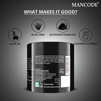 MANCODE Charcoal Scrub 100 gm - Scrubs & Exfoliants