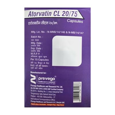 ATORVATIN CL 20/75 Capsule 15's - Blood Clot-Dys