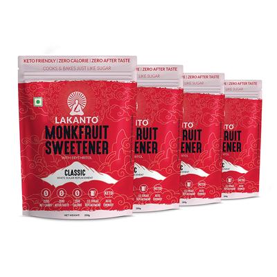 Lakanto Monkfruit Sweetener- Classic (Pack Of 4 x 200 g) 1's - Sugar Substitutes (Fitness)