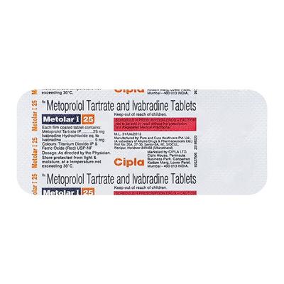 METOLAR I 25 Tablet 10's - Angina