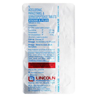 Vivian A Plus Tablet 10'S - Pain relief-Nsa