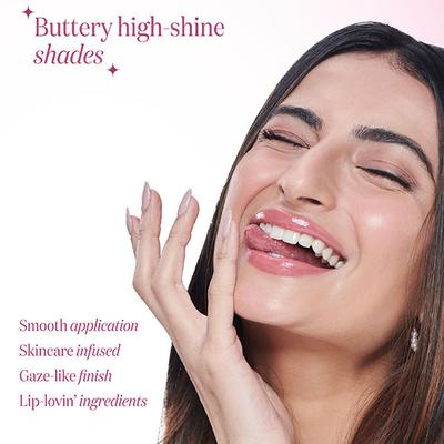 Gush Beauty Glaze Lip Oil Gloss High Shine and Hydrating Pink Gloss - Candy Glaze 2.8 ml - Lip Glosses