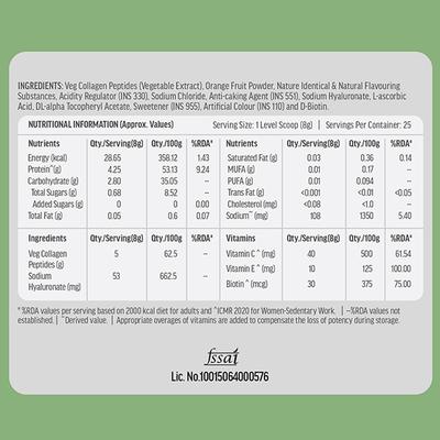 HealtHKart HK Vitals Skin Radiance Veg Collagen Supplement (Orange) 200 gm - Multi-Vitamins