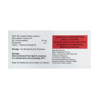 LIPITAB 20 Tablet 15's - High Cholesterol-Dys