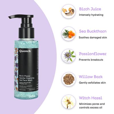 Quench Botanics Birch Please Gentle Cleansing Gel Face Wash 50 ml - Face Wash & Cleansers