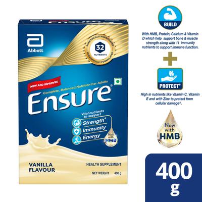 Ensure Nutritional Powder - Vanilla Flavour 400 gm (Refill Pack) - Daily Health Drinks