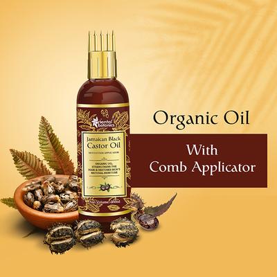 Oriental Botanics Jamaican Black Castor Oil with Comb Applicator 200 ml - Hair Oils