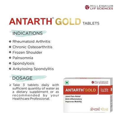Millennium Lyf Sciences Antarth Gold Antarth Gold Tablets (Pack of 3 x 10's) - Pure Herbs
