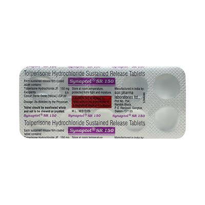 Synaptol SR 150mg Tablet 10'S - Muscle Cramps/Spasticity-Mus