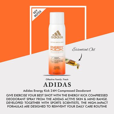Adidas Energy Kick 24H Compressed 100ml Deodorant Set 3's - Men Deodorants/Roll-Ons