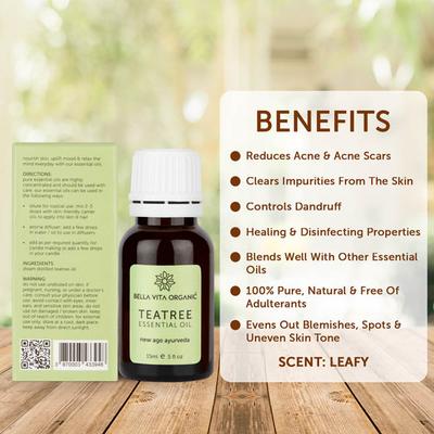 Bella Vita Organic Tea Tree Essential Oil 15 ml - Massage Oils