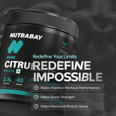 Nutrabay Pure Citrulline Malate Powder - Unflavoured 100 g - Workout Essentials