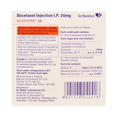 Docetere 20mg Injection 1's - Cancer Oncology-Cyt