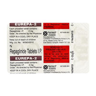 EUREPA 2mg Tablet 15's - Diabetes-Ant