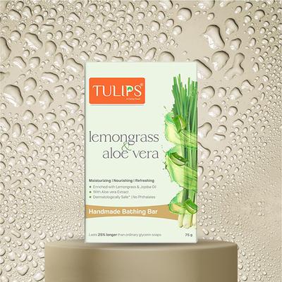 TULIPS Lemongrass and Aloe Vera Handmade Bathing Bar 125 gm - Soaps