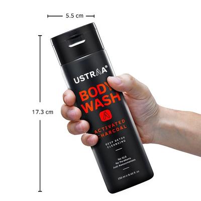 Ustraa Body Wash - Deep Detox Cleansing - Activated Charcoal (For Men) 200 ml - Shower Gels & Body Wash