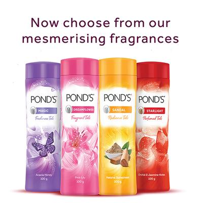 Pond's Starlight Perfumed Talc Powder, Orchid & Jasmin Notes 300 gm - Talcum Powders