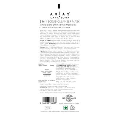 Arias by Lara Dutta 3 In 1 Scrub Cleanser Mask 100 gm - Scrubs & Exfoliants
