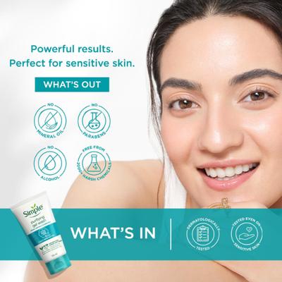 Simple Daily Skin Detox Purifying Facial Wash 100% Soap Free Gentle on Acne Prone Skin 150 ml - Face Wash & Cleansers