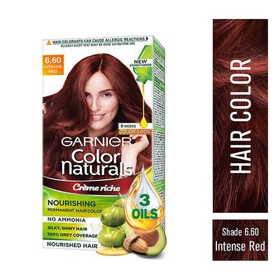 Garnier Color Naturals Creme Riche Color, Shade 6.60 Intense Red (70ml + 60gm) 1's - Crème