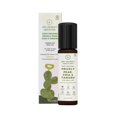 Juicy Chemistry Prickly Pear, Chia & Tamanu Under Eye Oil for Dark Circles & Fine Lines Eye Roll-on 7ml - Eye Gels & Roll-On