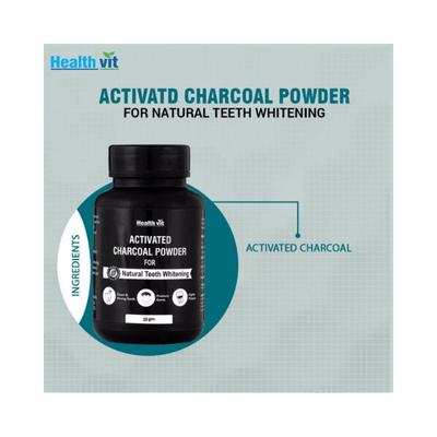 Healthvit Activated Charcoal Instant Teeth Whitening Powder 20 gm - General Health