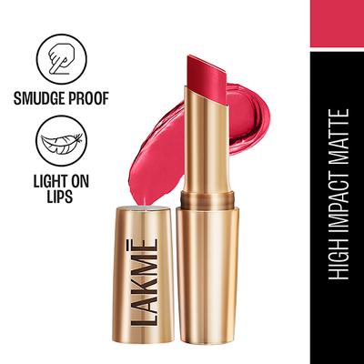 Lakme 9to5 Powerplay Priming Matte Lipstick, Lasts 16hrs, Ruby Rush, 3.6 gm - Lipsticks
