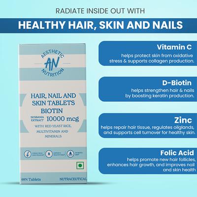 Aesthetic Nutrition Hair, Skin and Nail Tablets - The Ultimate Beauty Booster 60 Tablets 1's - Multi-Vitamins