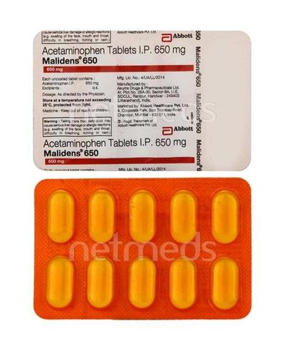 Malidens 650mg Tablet 10'S - Fever-Ana