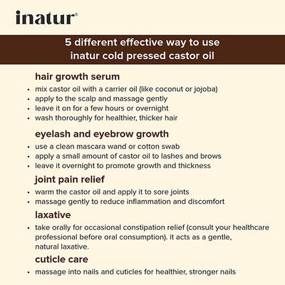 Inatur Natural & Cold Pressed Oil - Castor 100 ml - Massage Oils