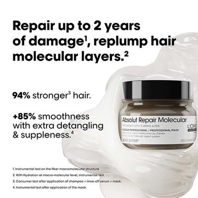 L'Oreal Professionnel Absolut Repair Molecular Deep Repairing Cream Mask For Very Damaged Hair 250 ml - Conditioners