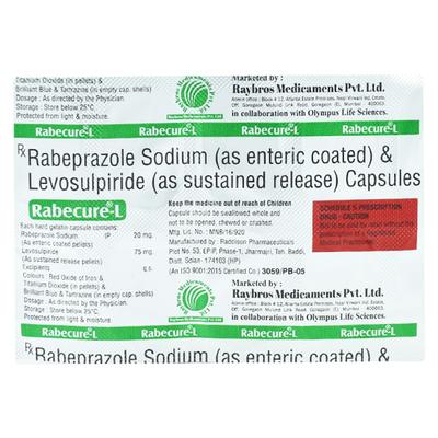 RABECURE L Capsule 10's - Ulcer/Reflux/Flatulence-Aaa