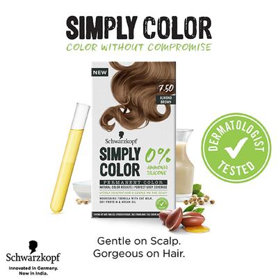 Schwarzkopf Simply Color Permanent Hair Colour 7.50 Almond Brown 142.5 ml - Crème