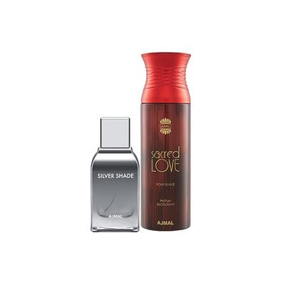 Ajmal Silver Shade EDP Citrus Woody Perfume And Sacred Love Deodorant Floral Musky Fragrance 300 ml - Perfumes (Edt/Edp)
