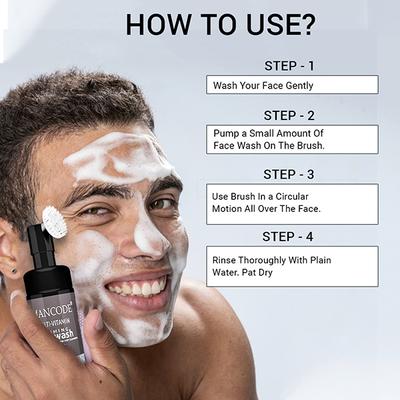 Mancode Multi Vitamin Foaming Face Wash With Bult-In Face Brush For Deep Cleansing 100 ml - Face Wash & Cleansers