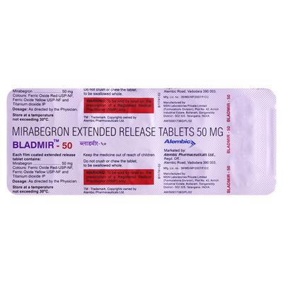 Bladmir 50mg Tablet 10'S - Bladder And Prostate Disorders-Dru