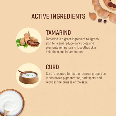 Salon In A Box De-Tan With Tamarind & Curd Cream Suitable For All Skin Types No Bleach Tube 150 ml - Face Creams