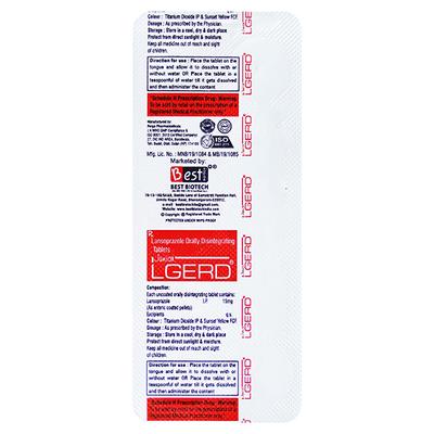 LGERD JUNIOR DELICIOUS ORANGE FLAVOUR Orally Disintegrating Tablet 10's - Ulcer/Reflux/Flatulence-Aaa