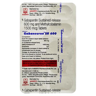 GABANEURON SR 600mg Tablet 10's - Neuropathic Pain-Dru