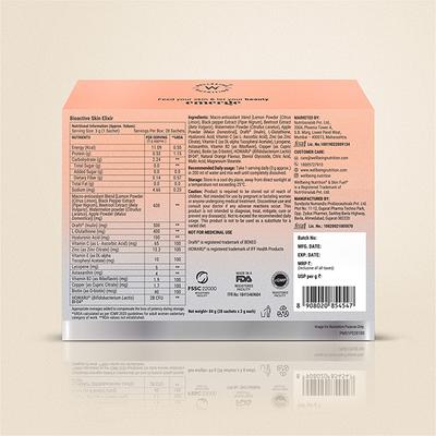 Wellbeing Nutrition Skin Fuel Pro+ Glutathione, Vit C & E, Anti-aging, Valencia Orange - 28 Servings  1's - Hair & Skin