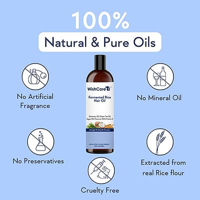 Wishcare Fermented Rice Hair Growth Oil - Strength and Growth formula - Hair Applicator 200ml - Hair Oils