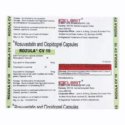 ROZULA CV 10mg Capsule 10's - High Cholesterol-Dys