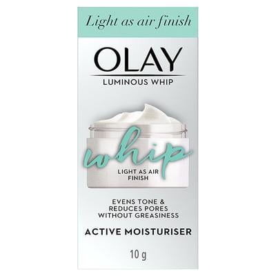Olay Luminous Whip Light As Air Finish Evens tone & Reduce Pores without Greasincess Active Moisturiser 10gm - Face Moisturizers