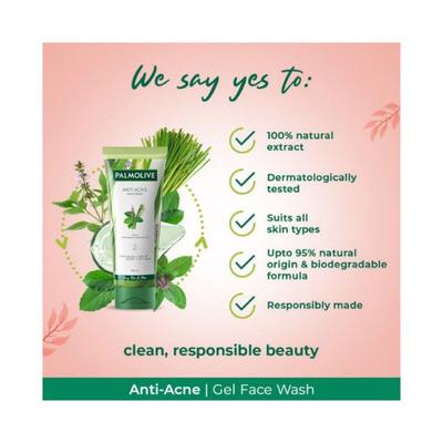 PALMOLIVE ANTIACNE FACE WASH TULSI & LEMONGRASS ESSENTIAL OIL EXTRACT 100 ml - Face Wash & Cleansers