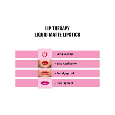 Matt Look Lip Therapy Non Transfer Long Lasting Liquid Matt Lipstick for Hydrated, Sexy-Red 5 ml - Liquid Lipsticks