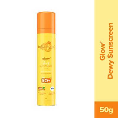 Aqualogica Glow Plus Dewy Sunscreen Papaya & Vitamin C SPF 50+ PA++++ UVA / UVB 50gm - Face Sunscreen