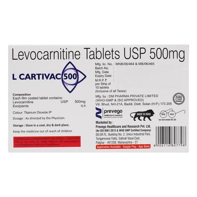 L CARTIVAC 500 Tablet 10's - Supplements-Sup